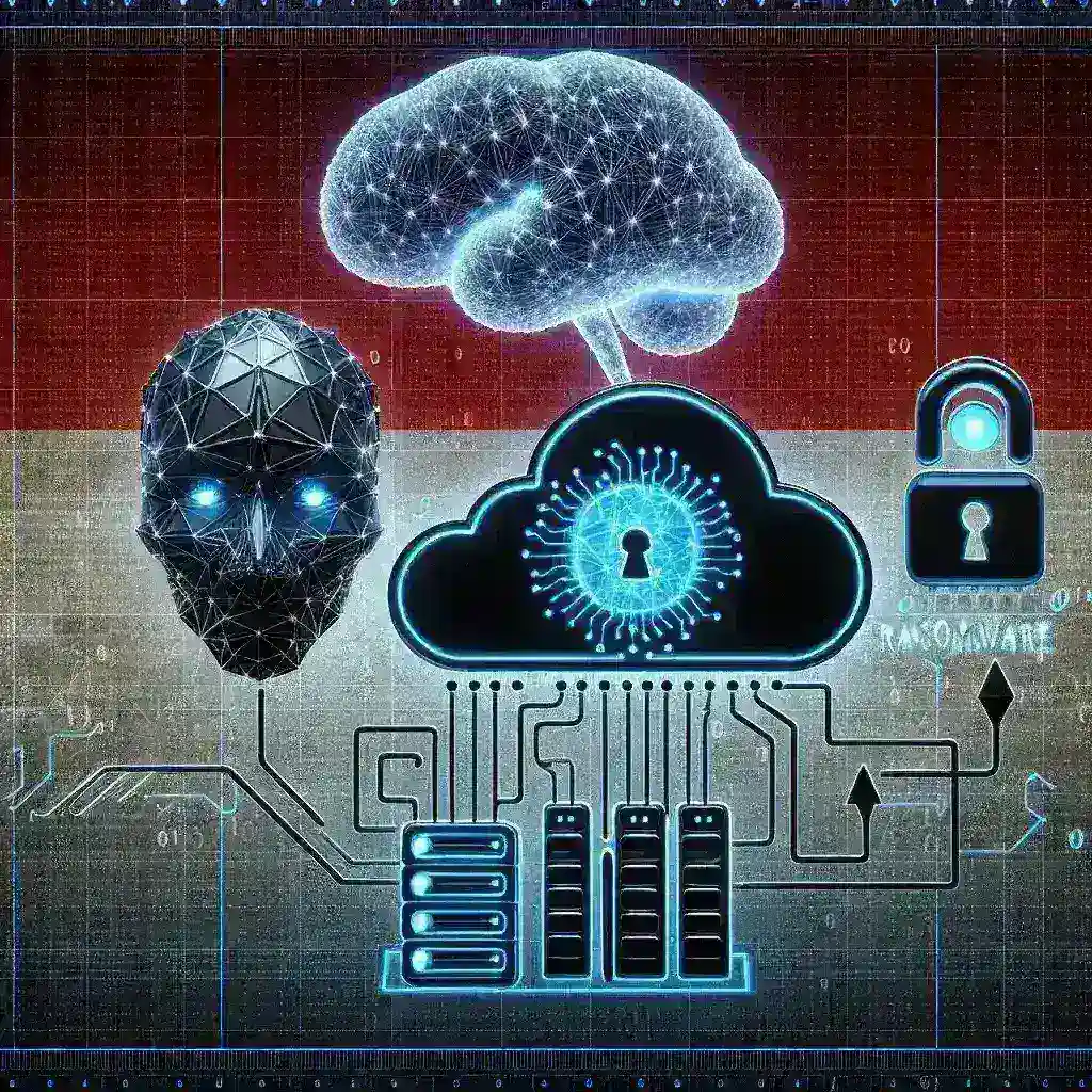 "AI-driven cloud backup system in Indonesia providing robust protection against ransomware attacks, showcasing advanced technology for secure data storage."